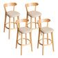 Modern Armless Backrest Counter Stool Wood Household Bar Stool with Cushion and Pedal Khaki Natural 4 Piece Set Clearhalo 'Bar Furniture' 'Bar Stools' 'bar_stools' 'furn' 'furn_bar_stools' 'furniture_bar_stools' 'Kitchen & Dining Furniture' 'kitchen&dining_furn' 'kitchen' 'kitchen_furn' Furniture' 4372117