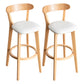 Modern Armless Backrest Counter Stool Wood Household Bar Stool with Cushion and Pedal White Natural 2 Piece Set Clearhalo 'Bar Furniture' 'Bar Stools' 'bar_stools' 'furn' 'furn_bar_stools' 'furniture_bar_stools' 'Kitchen & Dining Furniture' 'kitchen&dining_furn' 'kitchen' 'kitchen_furn' Furniture' 4372119