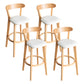 Modern Armless Backrest Counter Stool Wood Household Bar Stool with Cushion and Pedal White Natural 4 Piece Set Clearhalo 'Bar Furniture' 'Bar Stools' 'bar_stools' 'furn' 'furn_bar_stools' 'furniture_bar_stools' 'Kitchen & Dining Furniture' 'kitchen&dining_furn' 'kitchen' 'kitchen_furn' Furniture' 4372120
