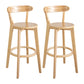 Modern Armless Backrest Counter Stool Wood Household Bar Stool with Cushion and Pedal Natural Natural 2 Piece Set Clearhalo 'Bar Furniture' 'Bar Stools' 'bar_stools' 'furn' 'furn_bar_stools' 'furniture_bar_stools' 'Kitchen & Dining Furniture' 'kitchen&dining_furn' 'kitchen' 'kitchen_furn' Furniture' 4372122
