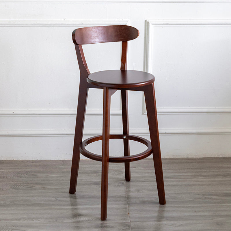 Modern Armless Backrest Counter Stool Wood Household Bar Stool with Cushion and Pedal Light Brown Brown 1 Piece Clearhalo 'Bar Furniture' 'Bar Stools' 'bar_stools' 'furn' 'furn_bar_stools' 'furniture_bar_stools' 'Kitchen & Dining Furniture' 'kitchen&dining_furn' 'kitchen' 'kitchen_furn' Furniture' 4372124