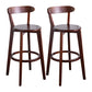 Modern Armless Backrest Counter Stool Wood Household Bar Stool with Cushion and Pedal Light Brown Brown 2 Piece Set Clearhalo 'Bar Furniture' 'Bar Stools' 'bar_stools' 'furn' 'furn_bar_stools' 'furniture_bar_stools' 'Kitchen & Dining Furniture' 'kitchen&dining_furn' 'kitchen' 'kitchen_furn' Furniture' 4372125