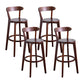 Modern Armless Backrest Counter Stool Wood Household Bar Stool with Cushion and Pedal Light Brown Brown 4 Piece Set Clearhalo 'Bar Furniture' 'Bar Stools' 'bar_stools' 'furn' 'furn_bar_stools' 'furniture_bar_stools' 'Kitchen & Dining Furniture' 'kitchen&dining_furn' 'kitchen' 'kitchen_furn' Furniture' 4372126