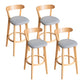 Modern Armless Backrest Counter Stool Wood Household Bar Stool with Cushion and Pedal Light Gray Natural 4 Piece Set Clearhalo 'Bar Furniture' 'Bar Stools' 'bar_stools' 'furn' 'furn_bar_stools' 'furniture_bar_stools' 'Kitchen & Dining Furniture' 'kitchen&dining_furn' 'kitchen' 'kitchen_furn' Furniture' 4372129