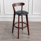 Modern Armless Backrest Counter Stool Wood Household Bar Stool with Cushion and Pedal Black Brown 1 Piece Clearhalo 'Bar Furniture' 'Bar Stools' 'bar_stools' 'furn' 'furn_bar_stools' 'furniture_bar_stools' 'Kitchen & Dining Furniture' 'kitchen&dining_furn' 'kitchen' 'kitchen_furn' Furniture' 4372130