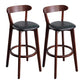 Modern Armless Backrest Counter Stool Wood Household Bar Stool with Cushion and Pedal Black Brown 2 Piece Set Clearhalo 'Bar Furniture' 'Bar Stools' 'bar_stools' 'furn' 'furn_bar_stools' 'furniture_bar_stools' 'Kitchen & Dining Furniture' 'kitchen&dining_furn' 'kitchen' 'kitchen_furn' Furniture' 4372131