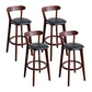 Modern Armless Backrest Counter Stool Wood Household Bar Stool with Cushion and Pedal Black Brown 4 Piece Set Clearhalo 'Bar Furniture' 'Bar Stools' 'bar_stools' 'furn' 'furn_bar_stools' 'furniture_bar_stools' 'Kitchen & Dining Furniture' 'kitchen&dining_furn' 'kitchen' 'kitchen_furn' Furniture' 4372132