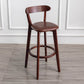 Modern Armless Backrest Counter Stool Wood Household Bar Stool with Cushion and Pedal Brown Brown 1 Piece Clearhalo 'Bar Furniture' 'Bar Stools' 'bar_stools' 'furn' 'furn_bar_stools' 'furniture_bar_stools' 'Kitchen & Dining Furniture' 'kitchen&dining_furn' 'kitchen' 'kitchen_furn' Furniture' 4372133