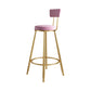 Glam Metal Upholstered Barstool Living Room Bar Stool with Iron Legs and Low Back,Cushion Clearhalo 'Bar Furniture' 'Bar Stools' 'bar_stools' 'furn' 'furn_bar_stools' 'furniture_bar_stools' 'Kitchen & Dining Furniture' 'kitchen&dining_furn' 'kitchen' 'kitchen_furn' Furniture' 4372151