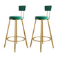 Glam Metal Upholstered Barstool Living Room Bar Stool with Iron Legs and Low Back,Cushion Green 2 Piece Set Clearhalo 'Bar Furniture' 'Bar Stools' 'bar_stools' 'furn' 'furn_bar_stools' 'furniture_bar_stools' 'Kitchen & Dining Furniture' 'kitchen&dining_furn' 'kitchen' 'kitchen_furn' Furniture' 4372157