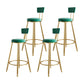 Glam Metal Upholstered Barstool Living Room Bar Stool with Iron Legs and Low Back,Cushion Green 4 Piece Set Clearhalo 'Bar Furniture' 'Bar Stools' 'bar_stools' 'furn' 'furn_bar_stools' 'furniture_bar_stools' 'Kitchen & Dining Furniture' 'kitchen&dining_furn' 'kitchen' 'kitchen_furn' Furniture' 4372158