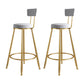 Glam Metal Upholstered Barstool Living Room Bar Stool with Iron Legs and Low Back,Cushion Grey 2 Piece Set Clearhalo 'Bar Furniture' 'Bar Stools' 'bar_stools' 'furn' 'furn_bar_stools' 'furniture_bar_stools' 'Kitchen & Dining Furniture' 'kitchen&dining_furn' 'kitchen' 'kitchen_furn' Furniture' 4372160