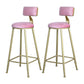 Glam Metal Upholstered Barstool Bristol Bar Stool with Iron Legs and Low Back,Cushion Pink 2 Piece Set Clearhalo 'Bar Furniture' 'Bar Stools' 'bar_stools' 'furn' 'furn_bar_stools' 'furniture_bar_stools' 'Kitchen & Dining Furniture' 'kitchen&dining_furn' 'kitchen' 'kitchen_furn' Furniture' 4372200