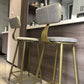Glam Metal Upholstered Barstool Bristol Bar Stool with Iron Legs and Low Back,Cushion Clearhalo 'Bar Furniture' 'Bar Stools' 'bar_stools' 'furn' 'furn_bar_stools' 'furniture_bar_stools' 'Kitchen & Dining Furniture' 'kitchen&dining_furn' 'kitchen' 'kitchen_furn' Furniture' 4372204