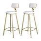 Glam Metal Upholstered Barstool Bristol Bar Stool with Iron Legs and Low Back,Cushion White 2 Piece Set Clearhalo 'Bar Furniture' 'Bar Stools' 'bar_stools' 'furn' 'furn_bar_stools' 'furniture_bar_stools' 'Kitchen & Dining Furniture' 'kitchen&dining_furn' 'kitchen' 'kitchen_furn' Furniture' 4372205