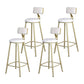 Glam Metal Upholstered Barstool Bristol Bar Stool with Iron Legs and Low Back,Cushion White 4 Piece Set Clearhalo 'Bar Furniture' 'Bar Stools' 'bar_stools' 'furn' 'furn_bar_stools' 'furniture_bar_stools' 'Kitchen & Dining Furniture' 'kitchen&dining_furn' 'kitchen' 'kitchen_furn' Furniture' 4372207