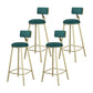 Glam Metal Upholstered Barstool Bristol Bar Stool with Iron Legs and Low Back,Cushion Green 4 Piece Set Clearhalo 'Bar Furniture' 'Bar Stools' 'bar_stools' 'furn' 'furn_bar_stools' 'furniture_bar_stools' 'Kitchen & Dining Furniture' 'kitchen&dining_furn' 'kitchen' 'kitchen_furn' Furniture' 4372215