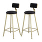 Glam Metal Upholstered Barstool Bristol Bar Stool with Iron Legs and Low Back,Cushion Black 2 Piece Set Clearhalo 'Bar Furniture' 'Bar Stools' 'bar_stools' 'furn' 'furn_bar_stools' 'furniture_bar_stools' 'Kitchen & Dining Furniture' 'kitchen&dining_furn' 'kitchen' 'kitchen_furn' Furniture' 4372217