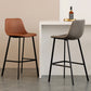 Contemporary Mental Leather Bar Stools Indoor Barstool with Iron Legs and Low Back Clearhalo 'Bar Furniture' 'Bar Stools' 'bar_stools' 'furn' 'furn_bar_stools' 'furniture_bar_stools' 'Kitchen & Dining Furniture' 'kitchen&dining_furn' 'kitchen' 'kitchen_furn' Furniture' 4372225