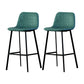 Contemporary Mental Leather Bar Stools Indoor Barstool with Iron Legs and Low Back Blue 2 Piece Set Clearhalo 'Bar Furniture' 'Bar Stools' 'bar_stools' 'furn' 'furn_bar_stools' 'furniture_bar_stools' 'Kitchen & Dining Furniture' 'kitchen&dining_furn' 'kitchen' 'kitchen_furn' Furniture' 4372228