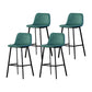 Contemporary Mental Leather Bar Stools Indoor Barstool with Iron Legs and Low Back Blue 4 Piece Set Clearhalo 'Bar Furniture' 'Bar Stools' 'bar_stools' 'furn' 'furn_bar_stools' 'furniture_bar_stools' 'Kitchen & Dining Furniture' 'kitchen&dining_furn' 'kitchen' 'kitchen_furn' Furniture' 4372229