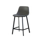 Contemporary Mental Leather Bar Stools Indoor Barstool with Iron Legs and Low Back Silver Gray 1 Piece Clearhalo 'Bar Furniture' 'Bar Stools' 'bar_stools' 'furn' 'furn_bar_stools' 'furniture_bar_stools' 'Kitchen & Dining Furniture' 'kitchen&dining_furn' 'kitchen' 'kitchen_furn' Furniture' 4372233