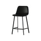 Contemporary Mental Leather Bar Stools Indoor Barstool with Iron Legs and Low Back Black 1 Piece Clearhalo 'Bar Furniture' 'Bar Stools' 'bar_stools' 'furn' 'furn_bar_stools' 'furniture_bar_stools' 'Kitchen & Dining Furniture' 'kitchen&dining_furn' 'kitchen' 'kitchen_furn' Furniture' 4372244