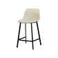 Contemporary Mental Leather Bar Stools Indoor Barstool with Iron Legs and Low Back Ivory 1 Piece Clearhalo 'Bar Furniture' 'Bar Stools' 'bar_stools' 'furn' 'furn_bar_stools' 'furniture_bar_stools' 'Kitchen & Dining Furniture' 'kitchen&dining_furn' 'kitchen' 'kitchen_furn' Furniture' 4372250