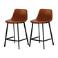 Contemporary Mental Leather Bar Stools Indoor Barstool with Iron Legs and Low Back Maroon 2 Piece Set Clearhalo 'Bar Furniture' 'Bar Stools' 'bar_stools' 'furn' 'furn_bar_stools' 'furniture_bar_stools' 'Kitchen & Dining Furniture' 'kitchen&dining_furn' 'kitchen' 'kitchen_furn' Furniture' 4372254