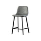 Contemporary Mental Leather Bar Stools Indoor Barstool with Iron Legs and Low Back Grey 1 Piece Clearhalo 'Bar Furniture' 'Bar Stools' 'bar_stools' 'furn' 'furn_bar_stools' 'furniture_bar_stools' 'Kitchen & Dining Furniture' 'kitchen&dining_furn' 'kitchen' 'kitchen_furn' Furniture' 4372256