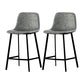 Contemporary Mental Leather Bar Stools Indoor Barstool with Iron Legs and Low Back Grey 2 Piece Set Clearhalo 'Bar Furniture' 'Bar Stools' 'bar_stools' 'furn' 'furn_bar_stools' 'furniture_bar_stools' 'Kitchen & Dining Furniture' 'kitchen&dining_furn' 'kitchen' 'kitchen_furn' Furniture' 4372257