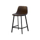 Contemporary Mental Leather Bar Stools Indoor Barstool with Iron Legs and Low Back Burgundy 1 Piece Clearhalo 'Bar Furniture' 'Bar Stools' 'bar_stools' 'furn' 'furn_bar_stools' 'furniture_bar_stools' 'Kitchen & Dining Furniture' 'kitchen&dining_furn' 'kitchen' 'kitchen_furn' Furniture' 4372259