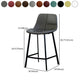 Contemporary Mental Leather Bar Stools Indoor Barstool with Iron Legs and Low Back Clearhalo 'Bar Furniture' 'Bar Stools' 'bar_stools' 'furn' 'furn_bar_stools' 'furniture_bar_stools' 'Kitchen & Dining Furniture' 'kitchen&dining_furn' 'kitchen' 'kitchen_furn' Furniture' 4372271