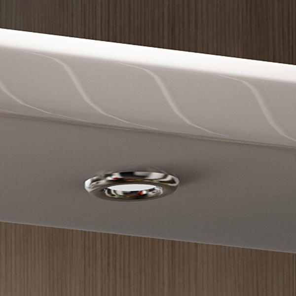 Glam White Laminate Bar Table 39.3"H Bistro Table with Wine Glass Holders, Only Table Clearhalo 'Bar Furniture' 'Bar Tables' 'bar_tables' 'furn' 'furn_bar_tables' 'Furniture' 'furniture_bar_tables' 'Kitchen & Dining Furniture' 'kitchen&dining_furn' 'kitchen' 4372307