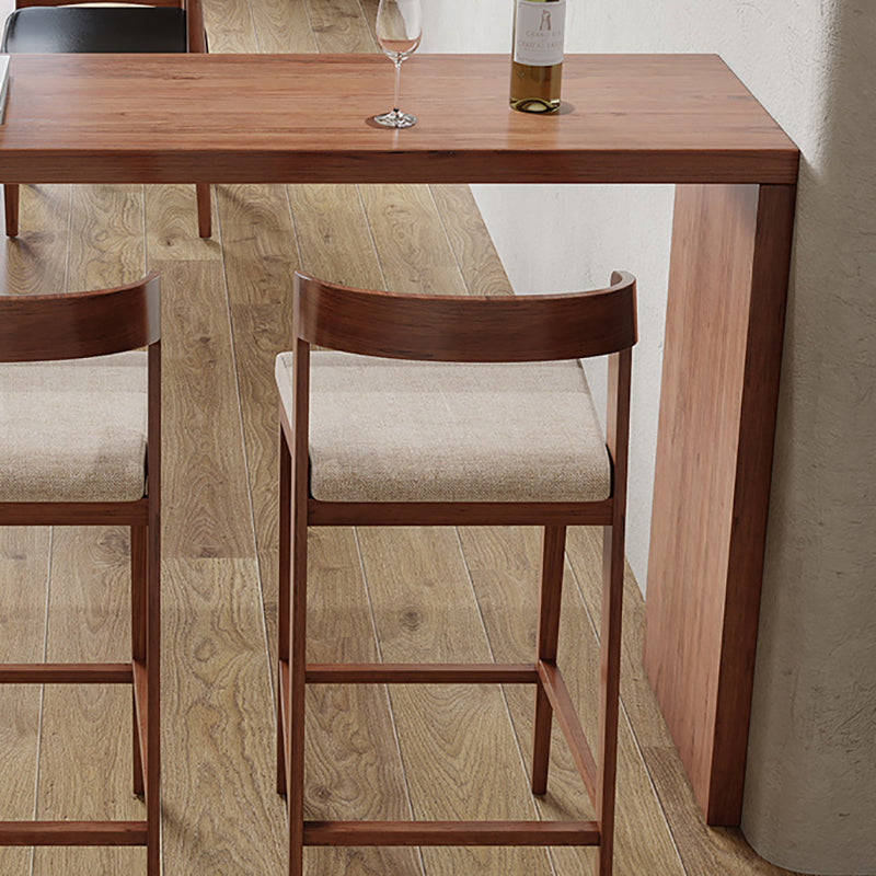 Industrial Style Bar Table Wood Top Cylindrical Legs Pub Table for Dining Room Clearhalo 'Bar Furniture' 'Bar Tables' 'bar_tables' 'furn' 'furn_bar_tables' 'Furniture' 'furniture_bar_tables' 'Kitchen & Dining Furniture' 'kitchen&dining_furn' 'kitchen' 4372357