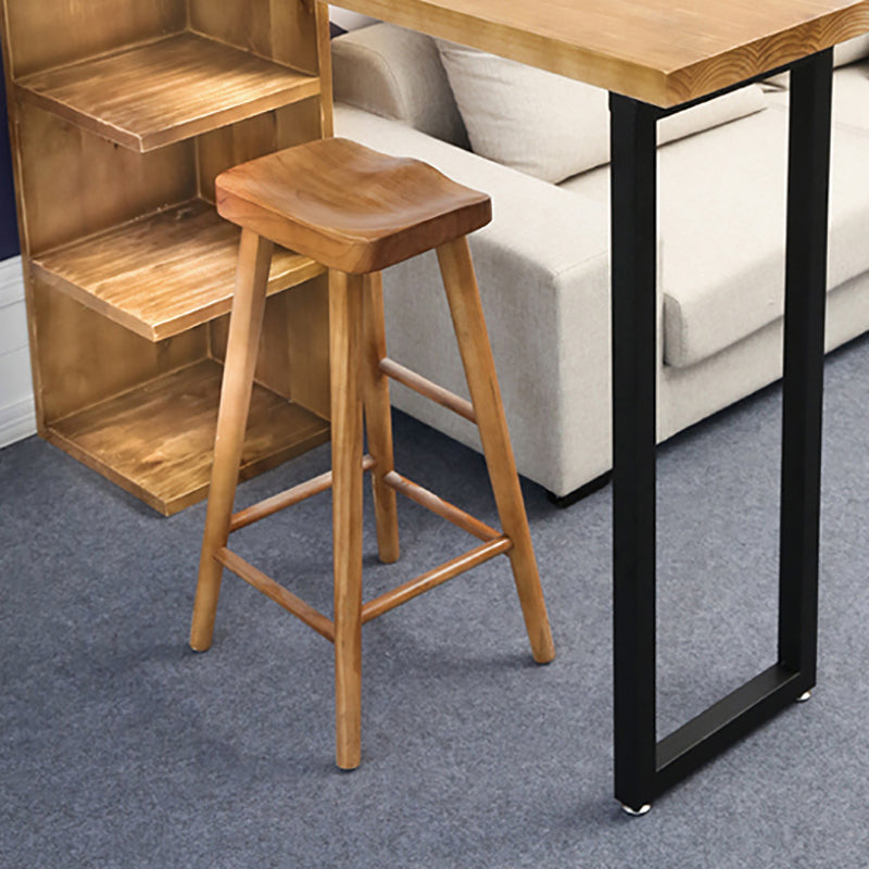 Industrial Style Bar Table Original Wood Top 42-inch Height Pub Table for Dining Room Clearhalo 'Bar Furniture' 'Bar Tables' 'bar_tables' 'furn' 'furn_bar_tables' 'Furniture' 'furniture_bar_tables' 'Kitchen & Dining Furniture' 'kitchen&dining_furn' 'kitchen' 4372369