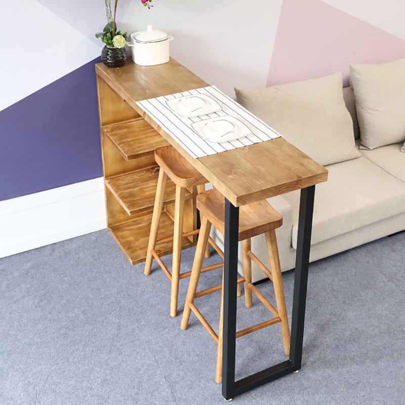 Industrial Style Bar Table Original Wood Top 42-inch Height Pub Table for Dining Room Clearhalo 'Bar Furniture' 'Bar Tables' 'bar_tables' 'furn' 'furn_bar_tables' 'Furniture' 'furniture_bar_tables' 'Kitchen & Dining Furniture' 'kitchen&dining_furn' 'kitchen' 4372372