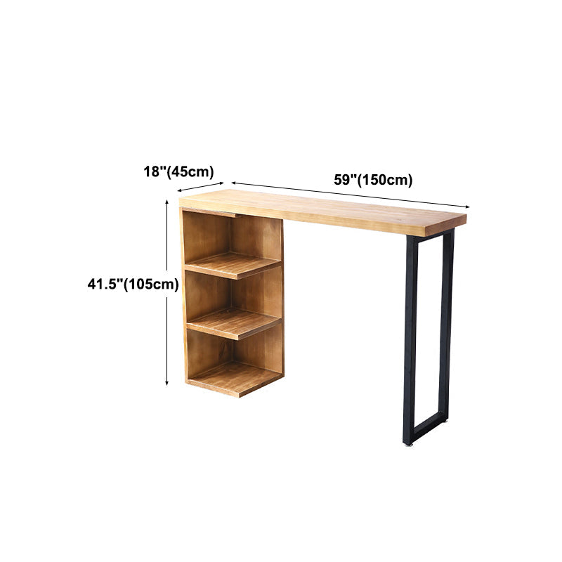 Industrial Style Bar Table Original Wood Top 42-inch Height Pub Table for Dining Room Clearhalo 'Bar Furniture' 'Bar Tables' 'bar_tables' 'furn' 'furn_bar_tables' 'Furniture' 'furniture_bar_tables' 'Kitchen & Dining Furniture' 'kitchen&dining_furn' 'kitchen' 4372376