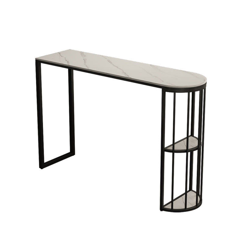 Industrial Style Bar Table Artificial Stone Top 42-inch Height Pub Table for Living Room Without Chairs Clearhalo 'Bar Furniture' 'Bar Tables' 'bar_tables' 'furn' 'furn_bar_tables' 'Furniture' 'furniture_bar_tables' 'Kitchen & Dining Furniture' 'kitchen&dining_furn' 'kitchen' 4372381