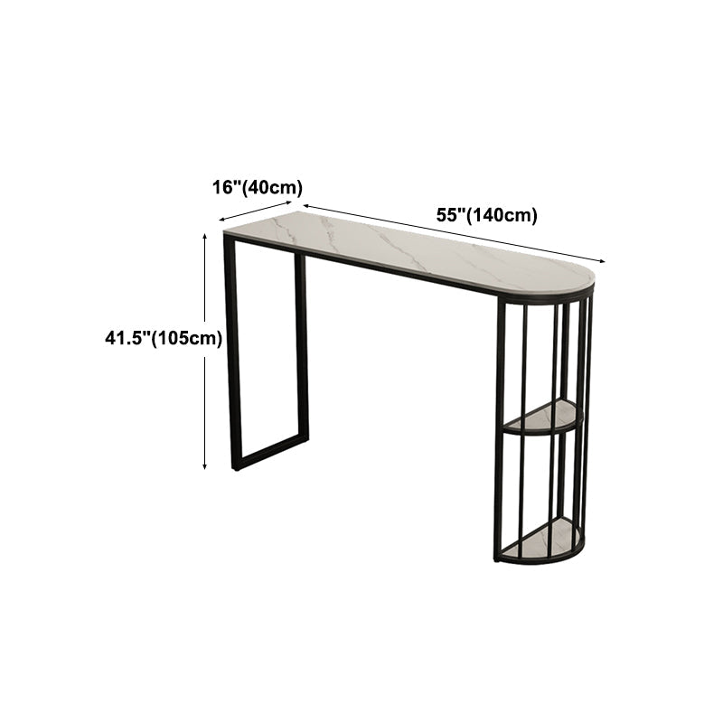 Industrial Style Bar Table Artificial Stone Top 42-inch Height Pub Table for Living Room Clearhalo 'Bar Furniture' 'Bar Tables' 'bar_tables' 'furn' 'furn_bar_tables' 'Furniture' 'furniture_bar_tables' 'Kitchen & Dining Furniture' 'kitchen&dining_furn' 'kitchen' 4372385