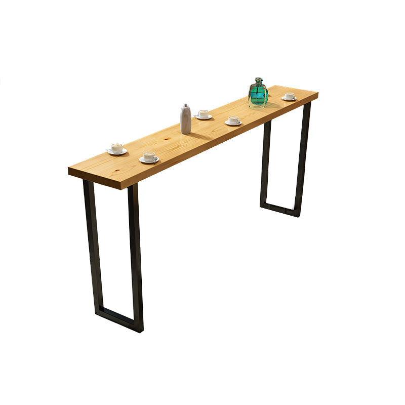 Industrial Style Bar Table 42-inch Height Original Wood Metal Base Bistro Table Without Chairs Clearhalo 'Bar Furniture' 'Bar Tables' 'bar_tables' 'furn' 'furn_bar_tables' 'Furniture' 'furniture_bar_tables' 'Kitchen & Dining Furniture' 'kitchen&dining_furn' 'kitchen' 4372408