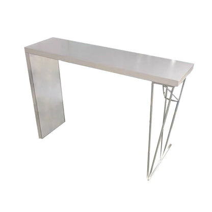 Industrial Style Bar Table 42-inch Height White Wood Top Metal Base Bistro Table Without Chairs Clearhalo 'Bar Furniture' 'Bar Tables' 'bar_tables' 'furn' 'furn_bar_tables' 'Furniture' 'furniture_bar_tables' 'Kitchen & Dining Furniture' 'kitchen&dining_furn' 'kitchen' 4372426