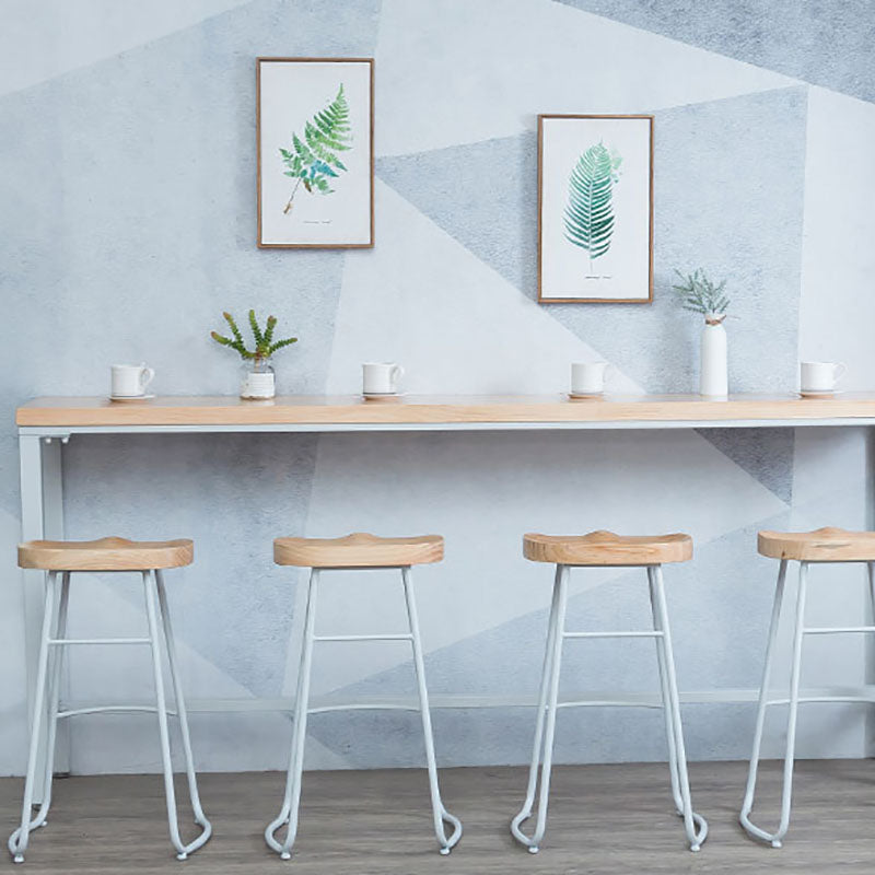 Industrial Bar Table 42-inch Height Original Wood Top Metal Base Bistro Table, Only Table Clearhalo 'Bar Furniture' 'Bar Tables' 'bar_tables' 'furn' 'furn_bar_tables' 'Furniture' 'furniture_bar_tables' 'Kitchen & Dining Furniture' 'kitchen&dining_furn' 'kitchen' 4372448