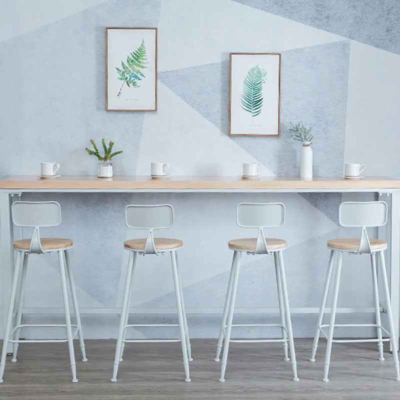 Industrial Bar Table 42-inch Height Original Wood Top Metal Base Bistro Table, Only Table Clearhalo 'Bar Furniture' 'Bar Tables' 'bar_tables' 'furn' 'furn_bar_tables' 'Furniture' 'furniture_bar_tables' 'Kitchen & Dining Furniture' 'kitchen&dining_furn' 'kitchen' 4372453