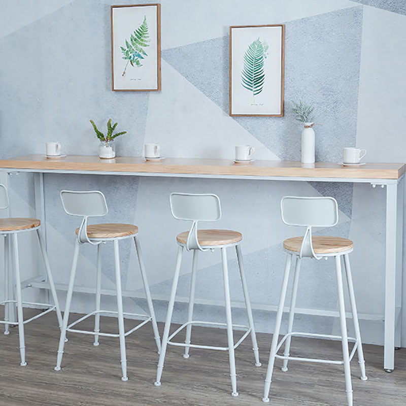 Industrial Bar Table 42-inch Height Original Wood Top Metal Base Bistro Table, Only Table Clearhalo 'Bar Furniture' 'Bar Tables' 'bar_tables' 'furn' 'furn_bar_tables' 'Furniture' 'furniture_bar_tables' 'Kitchen & Dining Furniture' 'kitchen&dining_furn' 'kitchen' 4372454