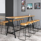 Dining Room Rectangle Wood Top Counter Table Metal Black Legs Industrial Bar Table 63"L x 15.7"W x 41.3"H Without Chairs Clearhalo 'Bar Furniture' 'Bar Tables' 'bar_tables' 'furn' 'furn_bar_tables' 'Furniture' 'furniture_bar_tables' 'Kitchen & Dining Furniture' 4372466