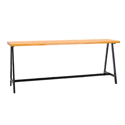 Dining Room Rectangle Wood Top Counter Table Metal Black Legs Industrial Bar Table Without Chairs Clearhalo 'Bar Furniture' 'Bar Tables' 'bar_tables' 'furn' 'furn_bar_tables' 'Furniture' 'furniture_bar_tables' 'Kitchen & Dining Furniture' 4372467
