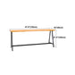 Dining Room Rectangle Wood Top Counter Table Metal Black Legs Industrial Bar Table Clearhalo 'Bar Furniture' 'Bar Tables' 'bar_tables' 'furn' 'furn_bar_tables' 'Furniture' 'furniture_bar_tables' 'Kitchen & Dining Furniture' 4372478