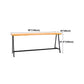 Dining Room Rectangle Wood Top Counter Table Metal Black Legs Industrial Bar Table Clearhalo 'Bar Furniture' 'Bar Tables' 'bar_tables' 'furn' 'furn_bar_tables' 'Furniture' 'furniture_bar_tables' 'Kitchen & Dining Furniture' 4372479