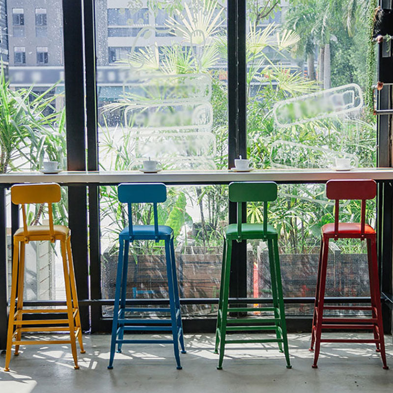Rectangle Colorful Top Counter Table Metal Black Legs 42-inch Height Industrial Bar Table Without Chairs Clearhalo 'Bar Furniture' 'Bar Tables' 'bar_tables' 'furn' 'furn_bar_tables' 'Furniture' 'furniture_bar_tables' 'Kitchen & Dining Furniture' 4372485